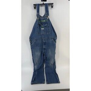 Liberty Overalls Men's 38 x 30 Bibs Denim Carpenter Farm Cotton Work Thrashed
